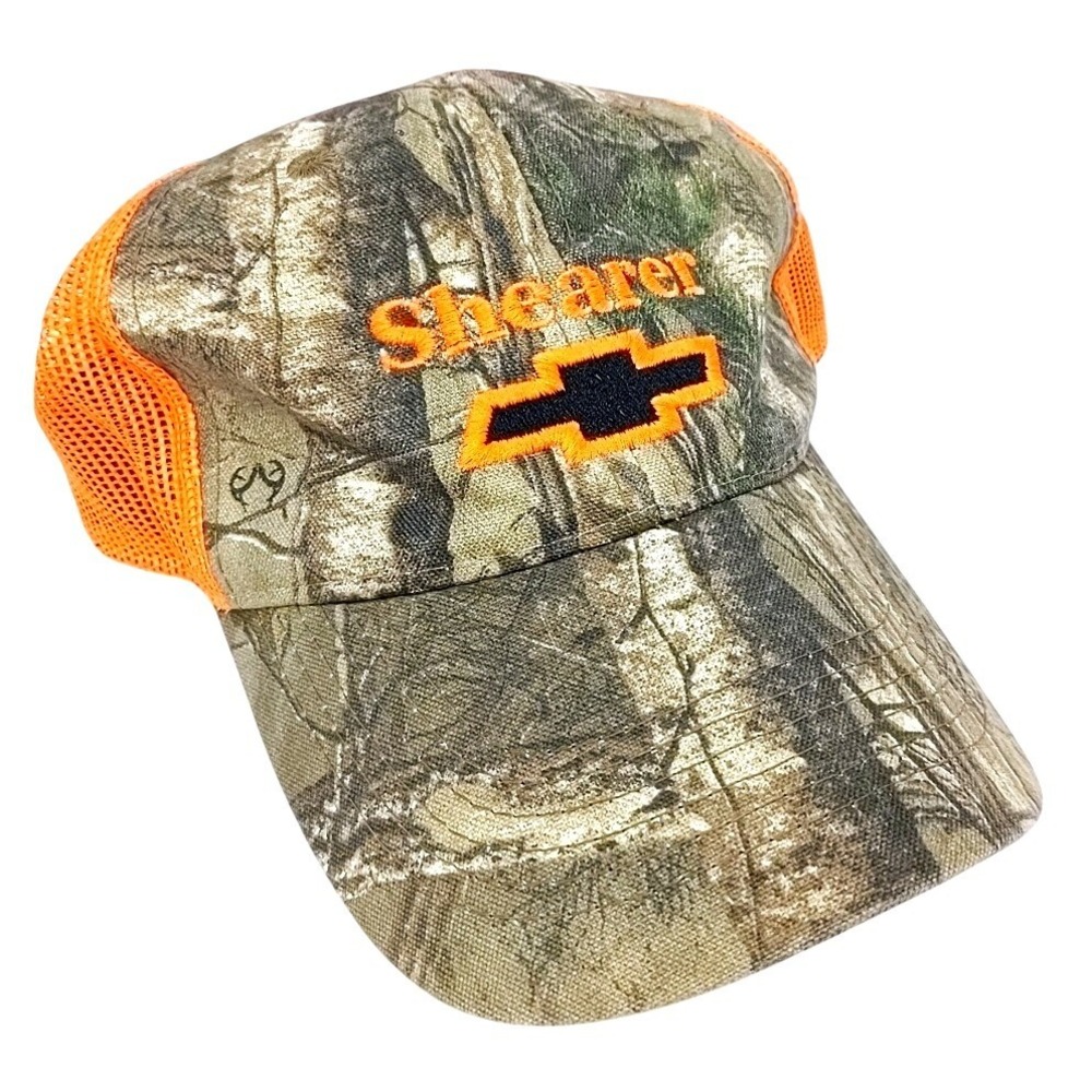 Port Authority Chevrolet Shearer Trucker Hat Realtree Camo Orange Mesh Cap OSFA